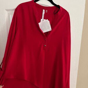 Women's light weight holiday red blouse